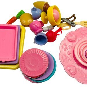 Barbie Dollhouse Kitchen & Dining Accessories Set - Plates Cups Utensils Food It